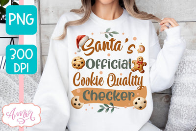 Santa's official cookie checker PNG | Funny Christmas PNG Sublimation Amorclipart 
