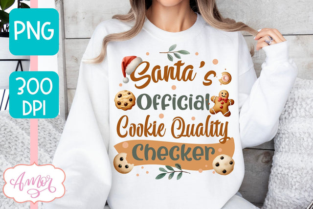 Santa's official cookie checker PNG | Funny Christmas PNG Sublimation Amorclipart 