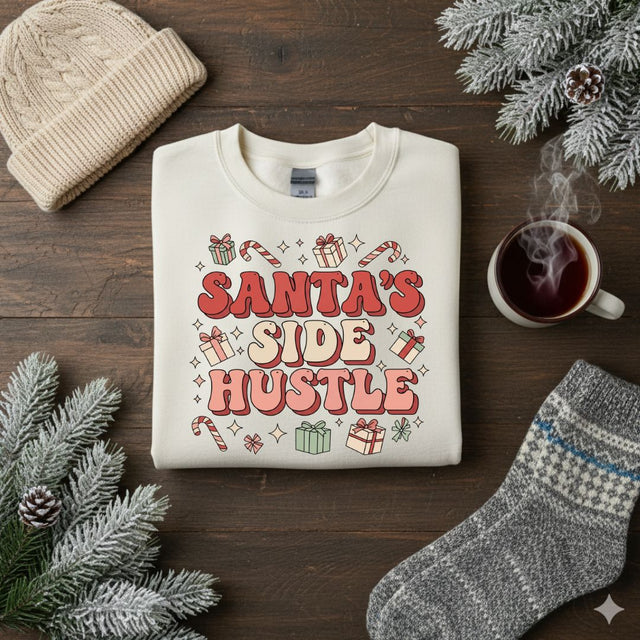 Santa's Side Hustle PNG, Funny Christmas Sublimation Design, Holiday Shirt PNG, Santa Humor Clipart, Digital Download, Christmas Png SVG TiffsCraftyCreations 