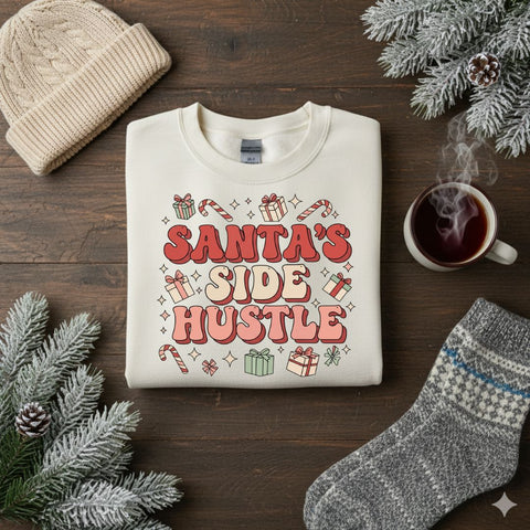 Santa's Side Hustle PNG, Funny Christmas Sublimation Design, Holiday Shirt PNG, Santa Humor Clipart, Digital Download, Christmas Png SVG TiffsCraftyCreations 