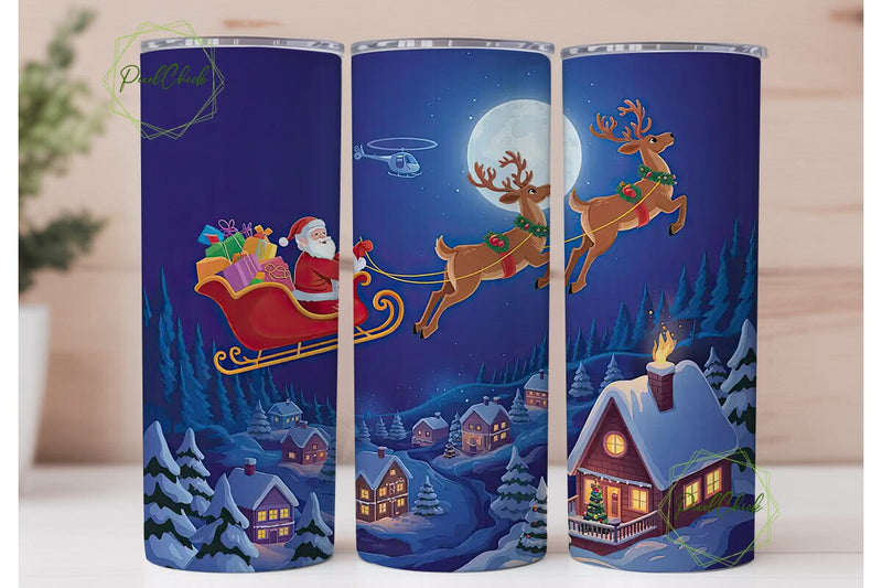 Santa's Sleigh Ride 20oz Tumbler Sublimation PixelChick 