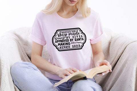 Santas toy shop made by elves approved by santa making children happy since 1823 SVG Angelina750 