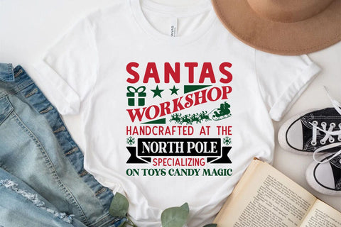 Santas Workshop Handcrafted At The North Pole Specializing On Toys Candy Magic SVG Angelina750 