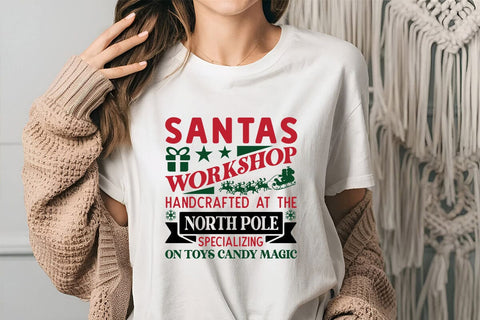Santas Workshop Handcrafted At The North Pole Specializing On Toys Candy Magic SVG Angelina750 