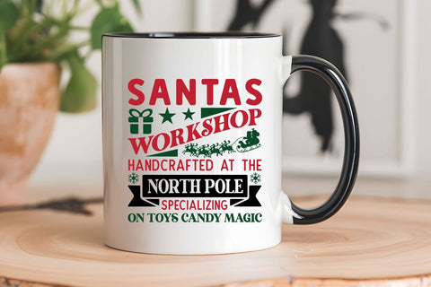 Santas Workshop Handcrafted At The North Pole Specializing On Toys Candy Magic SVG Angelina750 