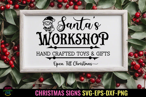 Santa's Workshop SVG I Christmas Sign SVG I Holiday SVG SVG Happy Printables Club 