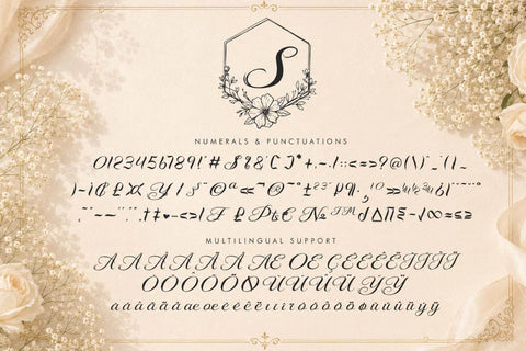 Santhina Flower Monogram Font Prasetya Letter 