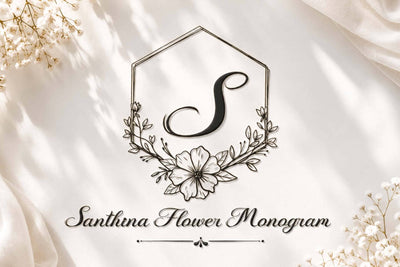 Santhina Flower Monogram Font Prasetya Letter 