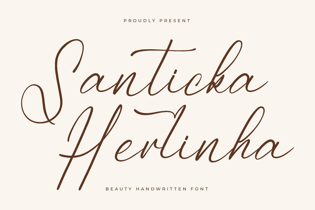 Santicka Herlinha - Beauty Handwritten Font Font Letterena Studios 