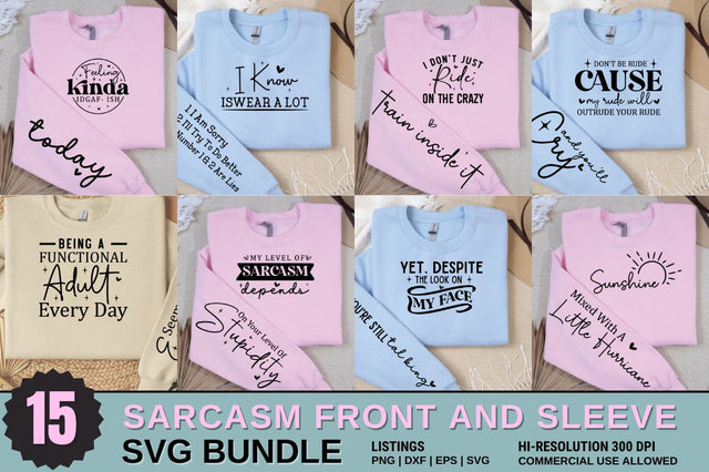 Sarcasm Front and Sleeve SVG Design Bundle SVG Designangry 