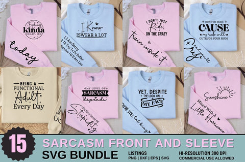 Sarcasm Front and Sleeve SVG Design Bundle SVG Designangry 