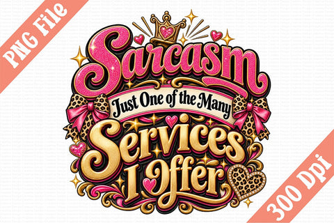 Sarcasm Just One of the Many Services I Offer PNG Sublimation Craftlabsvg24 