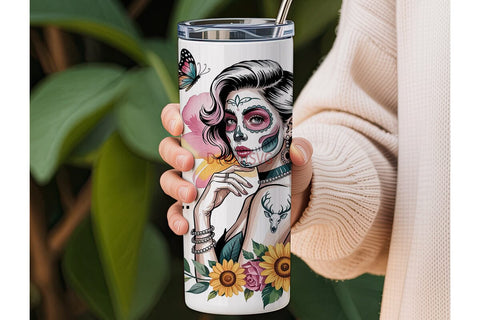 Sarcasm Loading Sugar Skull 20oz Tumbler Sublimation DesignSVG 