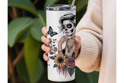 Sarcasm Loading Sugar Skull 20oz Tumbler Sublimation DesignSVG 