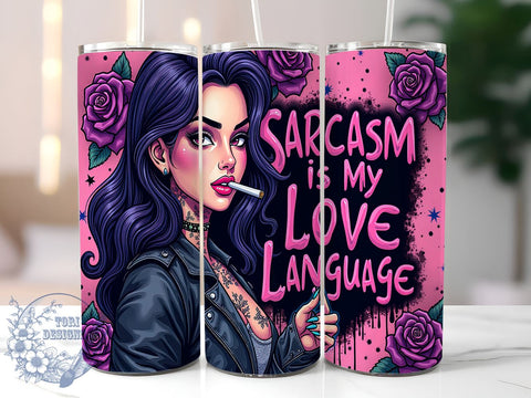 Sarcasm, Love Language, Tumbler Wrap, 20oz Tumbler, Funny Gift, Digital Download, Sarcastic Design Sublimation ToriDesigns 