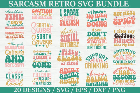 Sarcasm Retro SVG Bundle ,Sarcasm Retro Design, Sarcasm Quotes SVG akazaddesign 
