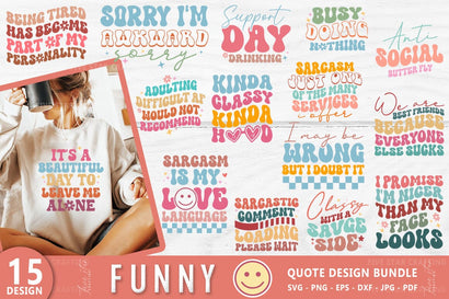 Sarcasm Svg Bundle, Funny quotes bundle svg, Sarcastic Quotes T-shirt Bundle SVG FiveStarCrafting 