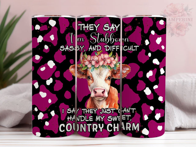 Sarcastic Adult Humor 20oz Tumbler Wrap PNG, Cow Country Charm Tumbler Png, Straight & Tapered Tumbler Wrap, Instant Digital Download Sublimation Li Zamperini 