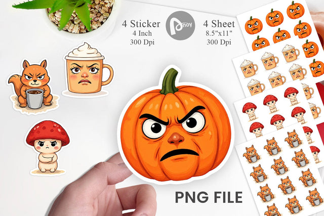 Sarcastic Autumn Vibes Sticker Sublimation artnoy 