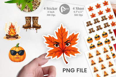 Sarcastic Autumn Vibes Sticker Sublimation artnoy 