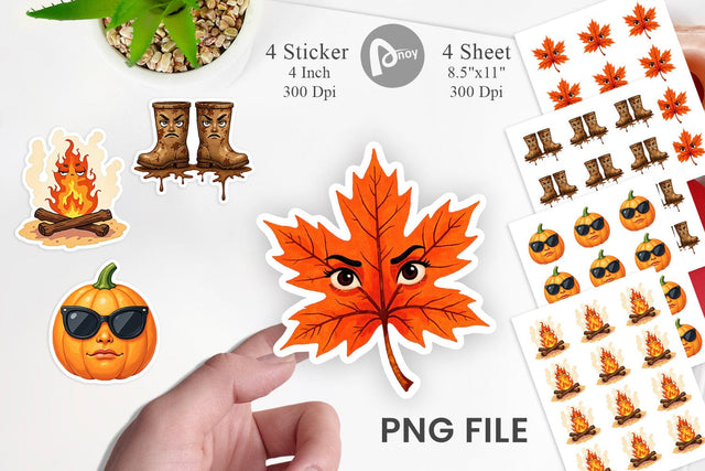 Sarcastic Autumn Vibes Sticker Sublimation artnoy 