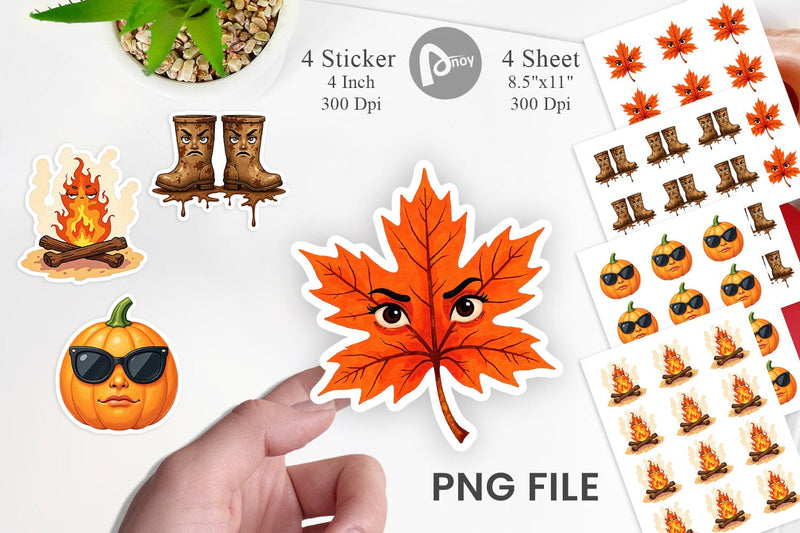 Sarcastic Autumn Vibes Sticker Sublimation artnoy 