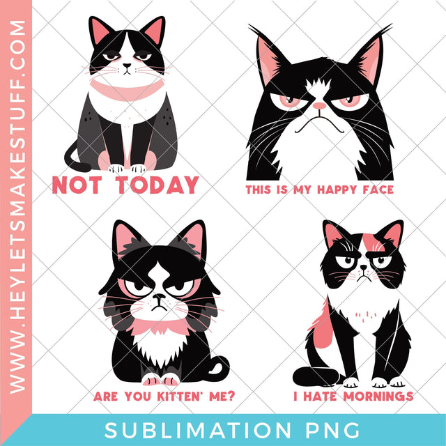 Sarcastic Cat Bundle Sublimation Sublimation Hey Let's Make Stuff 