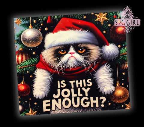 Sarcastic Cat, Christmas Cat, Tumbler Wrap, 20 oz Tumbler, PNG Sublimation, Holiday Humor, Funny Cat, Christmas Wrap Sublimation SvggirlplusArt 