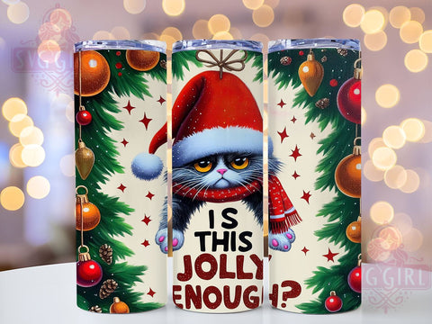 Sarcastic Cat, Christmas Cat, Tumbler Wrap, 20 oz Tumbler, PNG Sublimation, Holiday Humor, Funny Cat, Christmas Wrap Sublimation SvggirlplusArt 