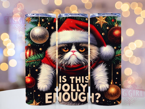 Sarcastic Cat, Christmas Cat, Tumbler Wrap, 20 oz Tumbler, PNG Sublimation, Holiday Humor, Funny Cat, Christmas Wrap Sublimation SvggirlplusArt 