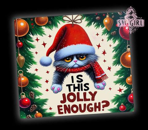 Sarcastic Cat, Christmas Cat, Tumbler Wrap, 20 oz Tumbler, PNG Sublimation, Holiday Humor, Funny Cat, Christmas Wrap Sublimation SvggirlplusArt 