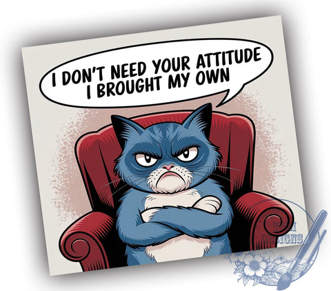 Sarcastic Cat Tumbler, Funny Cat Design, Sublimation PNG, Cat Lover Gift, Humor Art, 20 oz Tumbler, Quirky Saying, Pet Owner Gift Sublimation ToriDesigns 