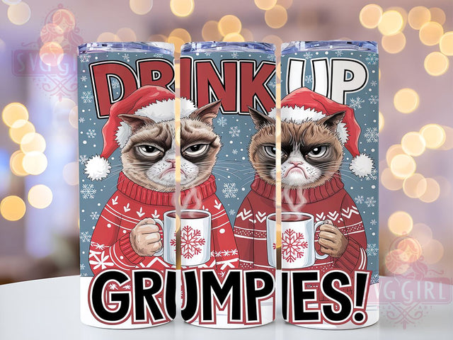 Sarcastic Cats, Christmas Cats, Tumbler Wrap, 20 oz Tumbler, PNG Sublimation, Funny Christmas, Holiday Humor, Cat Lover Sublimation SvggirlplusArt 