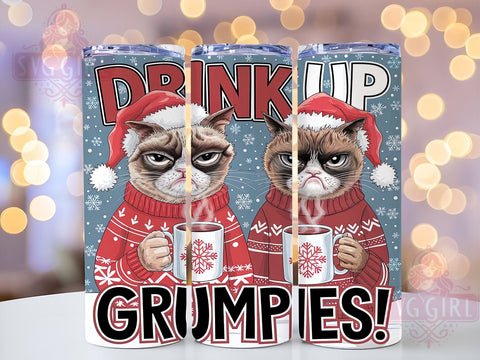 Sarcastic Cats, Christmas Cats, Tumbler Wrap, 20 oz Tumbler, PNG Sublimation, Funny Christmas, Holiday Humor, Cat Lover Sublimation SvggirlplusArt 
