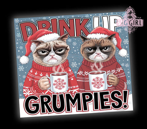 Sarcastic Cats, Christmas Cats, Tumbler Wrap, 20 oz Tumbler, PNG Sublimation, Funny Christmas, Holiday Humor, Cat Lover Sublimation SvggirlplusArt 