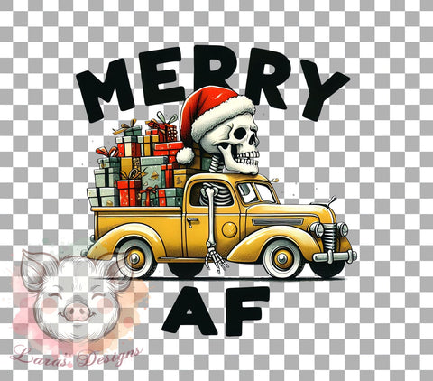 Sarcastic Christmas, Merry AF, Skeleton PNG, Sublimation Design, Holiday Humor, Digital Download, Funny Christmas, Skeleton Art Sublimation Lara' s Designs 