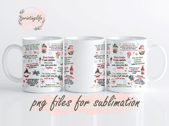 Sarcastic Christmas Mug PNG, Christmas Wrap, Funny Sublimation Design, Christmas PNG, Christmas Funny Quote 11oz Sublimation PrintingLife 