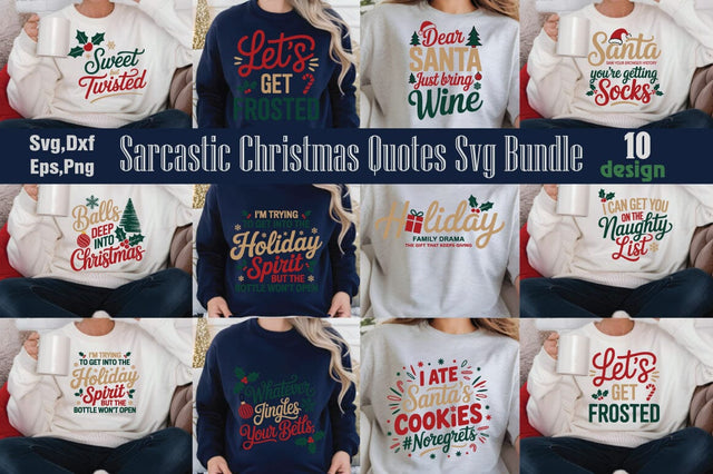 sarcastic Christmas Quotes SVG Bundle SVG Angelina750 
