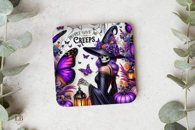 Sarcastic Coaster Sublimation, Halloween Square Coaster PNG Sublimation BijouBay 