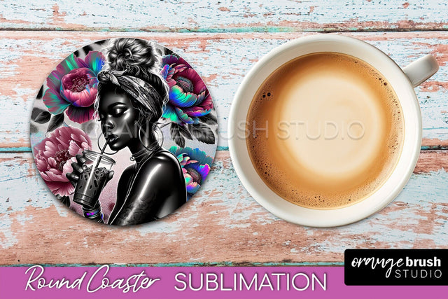 Sarcastic Coaster Sublimation - Sassy Girl Round Coaster Sublimation OrangeBrushStudio 