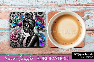 Sarcastic Coaster Sublimation - Sassy Girl Square Coaster Sublimation OrangeBrushStudio 