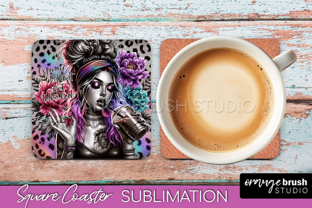 Sarcastic Coaster Sublimation - Sassy Girl Square Coaster Sublimation OrangeBrushStudio 