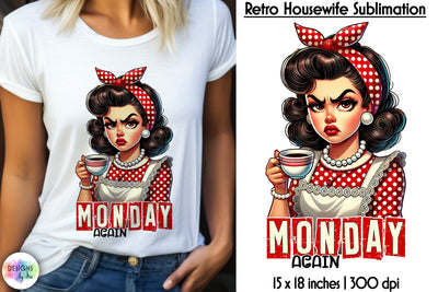 Sarcastic Coffee Retro Sublimation, Grumpy Pinup Girl Print Sublimation Designs by Ira 