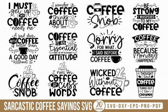 Sarcastic Coffee Sayings SVG Bundle SVG CraftLabSVG 