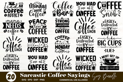 Sarcastic Coffee Sayings SVG Bundle SVG Designangry 