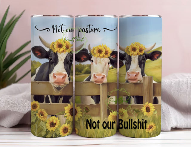 Sarcastic Cow Png 20oz Skinny Sublimation Tumbler Wrap Funny Cow Tumbler Sweary Tumbler Png Sunflowers Tumbler Cow Design Digital Download Sublimation PixelChick 