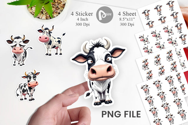 Sarcastic Cow Sticker Sublimation artnoy 