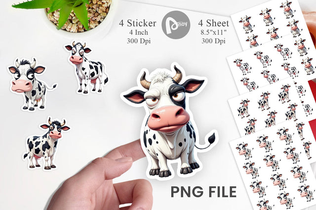 Sarcastic Cow Sticker Sublimation artnoy 