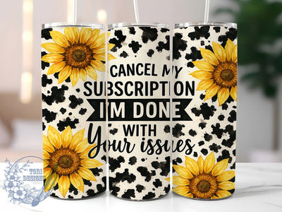 Sarcastic Cowhide Sunflower Tumbler, Sunflower Tumbler Design, Sarcastic Tumbler PNG, Western Sublimation Wrap, 20oz Tumbler Design, Funny Cowhide Wrap, Rustic Sunflower PNG Sublimation ToriDesigns 