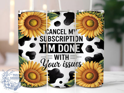 Sarcastic Cowhide Sunflower Tumbler, Sunflower Tumbler Design, Sarcastic Tumbler PNG, Western Sublimation Wrap, 20oz Tumbler Design, Funny Cowhide Wrap, Rustic Sunflower PNG Sublimation ToriDesigns 
